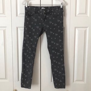 Free People Ditsy Floral Skinny Ankle Jeans Sz 26